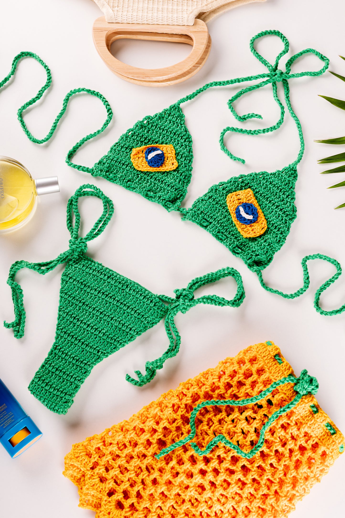 CONJUNTO BIQUÍNI COM SAIA BANDEIRA - COLEÇÃO BRASIL